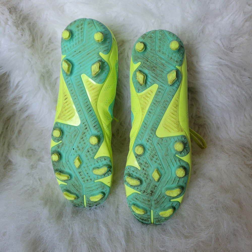 Puma Future Play FG/AG 107187-03 Mens 5 Yellow Teal Football Boot Soccer Cleats - Picture 4 of 14